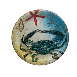Pier 1 Exclusive Cruiser the Crab Melamine 9" Plate Beach Sea Life